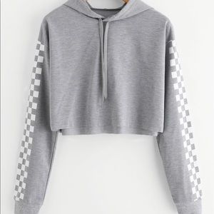 cropped thin hoodie